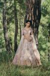 Peach Cream Organza Lehenga
