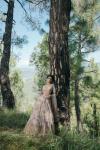 Peach Cream Organza Lehenga