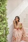Peach Printed Chiffon Saree