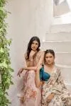 Peach Printed Chiffon Saree