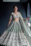 Sage Green Net Embroidered Lehenga