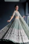 Sage Green Net Embroidered Lehenga