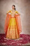 Indian Yellow Banarasi Paithni Lehenga