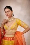 Indian Yellow Banarasi Paithni Lehenga