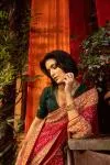 Red Bandhani Georgette Saree