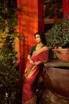 Red Bandhani Georgette Saree