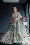 Sage Green Net Embroidered Lehenga