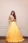 Chrome Yellow Ombre Georgette Lehenga