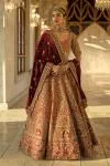 Burgundy Raw Silk Lehenga