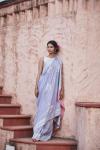 Lavender Banarasi Tussar Saree