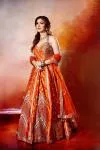 Orange Slik Anarkali Set
