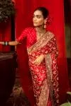 Crimson Pure Satin Silk Saree