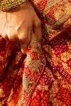 Red Banarasi Weave Bandhani Saree