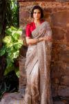 Brown Banarasi Tissue Saree