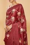 Sangria Red Embroidered Saree