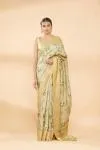 Pista Green Embroidered Saree