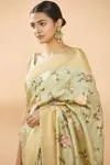 Pista Green Embroidered Saree
