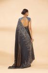 Charcol Grey Ombre Embroidered Saree