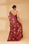 Sangria Red Embroidered Saree