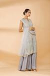 Powder Blue Embroidered sharara Suit