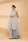 Powder Blue Embroidered sharara Suit