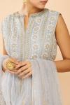 Powder Blue Embroidered sharara Suit