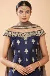 Royal Blue Embroidered Sharara Suit