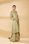 Light Olive Green Embroidered Plazzo Suit