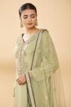 Light Olive Green Embroidered Plazzo Suit