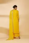 Bright Yellow Embroidered Plazzo Suit