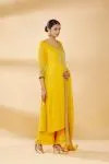 Bright Yellow Embroidered Plazzo Suit