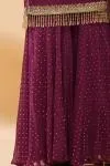 Windsor Wine Embroidered Sharara Suit