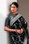 Black Meenakari Katan Silk Saree