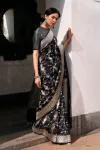 Black Meenakari Katan Silk Saree