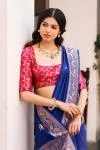 Royal Blue Puniya Pink Saree