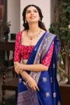 Royal Blue Puniya Pink Saree