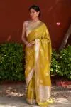 Ochre Glow Mashru Silk Saree