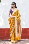 Sunlit Mustard Mashru Silk Saree