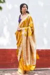 Sunlit Mustard Mashru Silk Saree