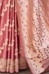 Blush Pink Mashru Silk Saree