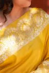 Yellow Katan Silk Saree