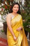 Yellow Katan Silk Saree