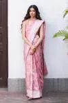 Blush Bloom Banarasi Silk Tissue Saree