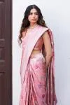 Blush Bloom Banarasi Silk Tissue Saree