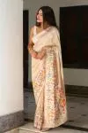 Ivory Katan Silk Saree