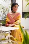 Mustard Moonga Tussar Silk Saree
