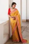 Mustard Moonga Tussar Silk Saree