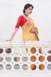 Mustard Moonga Tussar Silk Saree