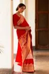 Red Katan Silk Saree