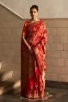 Scarlet Red Katan Silk Saree